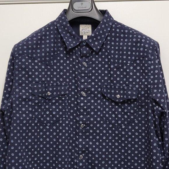 Moon Shine Spirit Shirt  Pearl Snap Mens Large Long Sleeve Brad Paisely Western - Picture 1 of 15